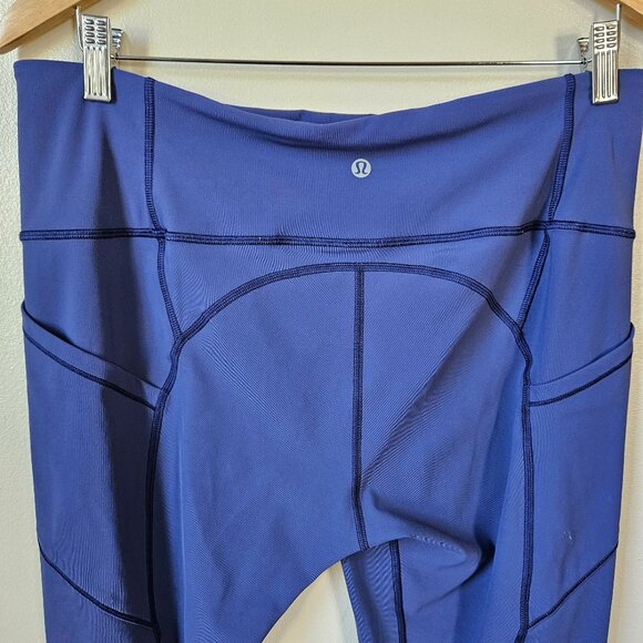 Lululemon All The Right Places Pant II Workout Leggings Emperor Blue Size 14 28" - Picture 6 of 8